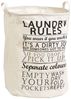 Zeller Wäschesammler Laundry Rules, Canvas, Stoff, beige, 38 x 38 x 48 cm Bild 3