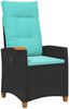 vidaXL Liegestuhl mit Teeteller 62 x 64 x 112 cm Poly-Rattan 42026811 Bild 2