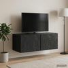 vidaXL Wandmontierter TV-Schrank 98 x 41 x 30 cm Schwarz Holzwerkstoff 898866 Bild 1