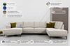 OTTO home Wohnlandschaft XXL Sofa Oland, Struktur, Flachgewebe, Luxus-Microfaser, Boucle, U-Form, 345 cm, Wellenunterfederung, Skandi-Design, Metallfüße Bild 3