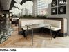 MEBLINI Eckbank für Esszimmer mit ausziehbarem Tisch - Küchenbank - Essecke - Sitzecke Küche - PETER - X-Beine 128x168x87cm Rechts - Creme Samt/M Schwarz Hochgl. Bild 4