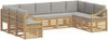 vidaXL Ecksofa Set 9 pcs Weiß und Hellgrau 304 x 185,5 x 73 cm 3392521 Bild 2