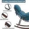 M MCombo Sessel Schaukelsessel mit Hocker, moderner Schaukelstuhl, Relaxstuhl für Wohnzimmer modern, bequemer Lesestuhl, Stillsessel, Swing Chair, 4118 (Blau) Bild 4