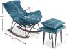 M MCombo Sessel Schaukelsessel mit Hocker, moderner Schaukelstuhl, Relaxstuhl für Wohnzimmer modern, bequemer Lesestuhl, Stillsessel, Swing Chair, 4118 (Blau) Bild 5