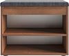 KOMTO Schuhschrank Schuhbank mit Sitzfläche Schuhregal Bank Sitzbank Flur Bank Sofia Nussbaum 60 x 48 x 32 cm Bild 2