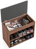KOMTO Schuhschrank Schuhbank mit Sitzfläche Schuhregal Bank Sitzbank Flur Bank Sofia Nussbaum 60 x 48 x 32 cm Bild 4