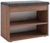 KOMTO Schuhschrank Schuhbank mit Sitzfläche Schuhregal Bank Sitzbank Flur Bank Sofia Nussbaum 60 x 48 x 32 cm Bild 3