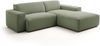 KAWOLA Sofa RANI Ecksofa Feincord olivgrün Recamiere rechts 71 x 189 x 228 cm Bild 3