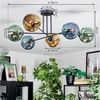 hofstein Deckenleuchte Deckenlampe aus Metall/Glas in Schwarz/Blau/Grün/Goldfarben, Deckenleuchte im Retro/Vintage-Design (Schirme Ø 15 cm), 6 x E14 Bild 3