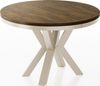 WFL GROUP Esstisch Clara Grau-Beige Loft rund ausziehbar mit Grau-Beige Metallbeinen (MADE IN EU, erhältlich in zwei Größen – 100/120 cm, ausziehbar auf 180/200 cm), platzsparender Industrial Tisch in Holzoptik für Wohnzimmer oder Küche Bild 4