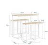 SoBuy OGT15-WN Bartisch-Set mit 4 Hockern, MDF, PVC-Furnier, Weiß, 100 x 93 x 60 cm Bild 3