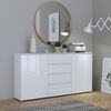 Sideboard >SIENNA< in weißglanz Dekorfolie - 164,8x84,9x34,4cm (BxHxT) Bild 2