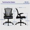 Yaheetech Bürostuhl aus Mesh-Gewebe Höhenverstellbarer Schreibtischstuhl, Ergonomischer Drehstuhl Arbeitsstuhl mit Hochklappbaren Armlehnen Bild 3