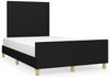 vidaXL Polsterbett mit hohem Kopfteil Stoff Schwarz 120x200 cm Bild 2