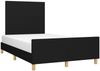 vidaXL Polsterbett mit hohem Kopfteil Stoff Schwarz 120x200 cm Bild 3