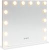 vidaXL LED Schminkspiegel Weiß 50 x 10 x 44 cm Glas und Stahl 42020526 Bild 2