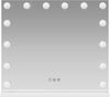 vidaXL LED Schminkspiegel Weiß 50 x 10 x 44 cm Glas und Stahl 42020526 Bild 5