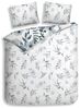 Heckett & Lane Satin Bettwäsche 155x220 Kristoffer blue blau weiß Blüten Blumen Bild 3