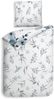 Heckett & Lane Satin Bettwäsche 155x220 Kristoffer blue blau weiß Blüten Blumen Bild 4