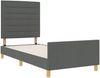 vidaXL Bettgestell mit Kopfteil Dunkelgrau 100 x 200 cm Stoff 3344628 Bild 4