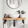 vidaXL Waschbeckenregal Wandmontage Stahl und Akazienholz 3302745 Bild 3