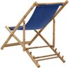 vidaXL Liegestuhl Bambus und Canvas Marineblau 313019 Bild 4