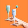 KOZIOL Sektglas CHEERS No. 1 COLOR UP Glas 100 ml mit Druck, 4 Motive, 4-tlg, Kunststoff, spülmaschinengeeignet Bild 4
