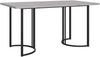 Esstisch B 140 x T 80 x H 75 cm, MDF mit Marmor-Optik, stabiles Metallgestell,Grau und Schwarz Bild 2