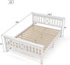 Merax Holzbett Doppelbett 140x200 aus Kiefernholz & MDF mit Lattenrost & Kopfteil für Schlafzimmer Weiß Bild 2