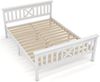 Merax Holzbett Doppelbett 140x200 aus Kiefernholz & MDF mit Lattenrost & Kopfteil für Schlafzimmer Weiß Bild 4