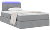 vidaXL LED-Speicherbett mit Matratze Hellgrau 120 x 200 cm Stoff 3371136 Bild 3