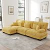 Modulares Ecksofa aus Chenille 313x145x81 cm mit Ottomane, gelb Bild 2