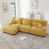Modulares Ecksofa aus Chenille 313x145x81 cm mit Ottomane, gelb Bild 3