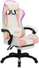 vidaXL Gaming-Stuhl mit RGB LED-Leuchten Rosa und Weiß Kunstleder 288014 Bild 2