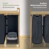Bellamio 'Newa' Wäschesammler aus Bambus, dunkelgrau, inkl. 3 Wäschesäcke je 50 Liter aus Oxford-Gewebe, ausziehbar, Wäschekorb mit 2 Ablagen Bild 4