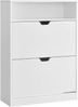 Vasagle Schuhschrank 2 Klappen, Schuhkipper, Schuhregal, Schuhaufbewahrung, offenes Fach, Trennwand verstellbar, für 11-16 Paar Schuhe, Flur, 24 x 80 x 102 cm, wolkenweiß LBCDE048W01 Bild 2