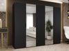 Kleiderschrank Midere 250 mit Frontspiegel (Farbe: Schwarz) Bild 2