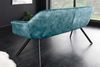 Moderne Sitzbank LYON 165cm mit Lehnen petrol Metallgestell schwarz Bild 4