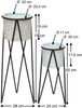 DanDiBo Blumenhocker mit Topf Metall Schwarz Weiß 2er Set Blumenständer 96043 Blumensäule Modern Pflanzenständer Pflanzenhocker Bild 2