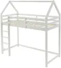 Vente-unique - TARZIA Bett Holz, Platte Weiß - B 96,5 cm x H 200,5 cm x L 197,5 cm Bild 3