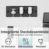 Furnicopia Eckschreibtisch 140 * 120cm Schreibtisch mit LED und USB L-förmiger Computertisch (Mit großem Ablagefach, USB-Ladeanschluss und Steckdose) Bild 2
