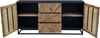 Sideboard >Madira< in Schwarz, Mangoholz/Metall - 180x90x40cm (BxHxT) Bild 4