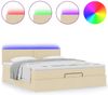 vidaXL Ottomane Bett mit Matratze & LEDs Creme 180x200 cm Stoff 3312248 Bild 5
