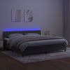 vidaXL Boxspringbett mit Matratze & LED Dunkelgrau 200x200 cm Samt, Härtegrad: H2 [3134604] Bild 4