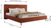 Design Polsterbett LUMARO CLASSIC 200 x 200 cm mit Lattenrost & 12cm hohen Füßen, Doppelbett mit Kopfteil, Konfigurierbar, Foam Matratze - Orange Plüsch - MIRO LUX Bild 4