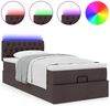 vidaXL Ottoman-Bett mit Matratze & LEDs Dunkelbraun 90x190 cm Stoff 3312356 Bild 5