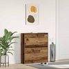 Schuhschrank, Schuhkipper für Flur, skandinavisch mit Regal Altholz 80 x 21 x 87,5 cm Holzwerkstoff Bild 2