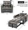 Sofa, Sitzfläche 83x167x76 cm – multifunktionales 3‑in‑1 Schlafsofa mit Samtbezug und Getränke-/Handyhalter, dunkelgrau Bild 3