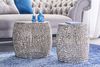 Extravagantes 2er Set Couchtisch RIXOS silber Metall Handarbeit Beistelltisch Bild 2