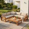 STEELSØN 'Mizaru' Premium Gartenlounge, Gartenmöbel Set mit Tisch, Akazienholz, wetterfest und UV-beständig, Outdoor Ecksofa mit 4 Sitzen Bild 2